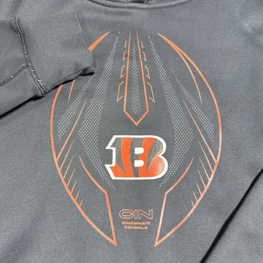 Nike Cincinnati Bengals Hoodie Youth Large 14/16 Black NFL Pullover Sweatshirt L